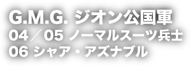 G.M.G. ジオン公国軍 04／05 ノーマルスーツ兵士 06 シャア・アズナブル