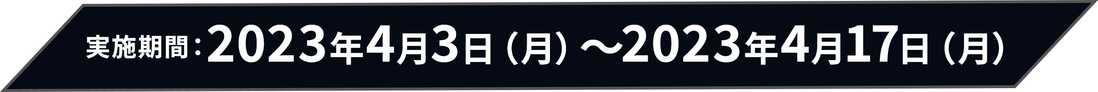 実施期間：2023年4月3日（月）～2023年4月17日（月）