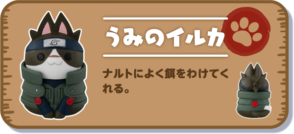 【うみのイルカ】ナルトによく餌をわけてくれる。